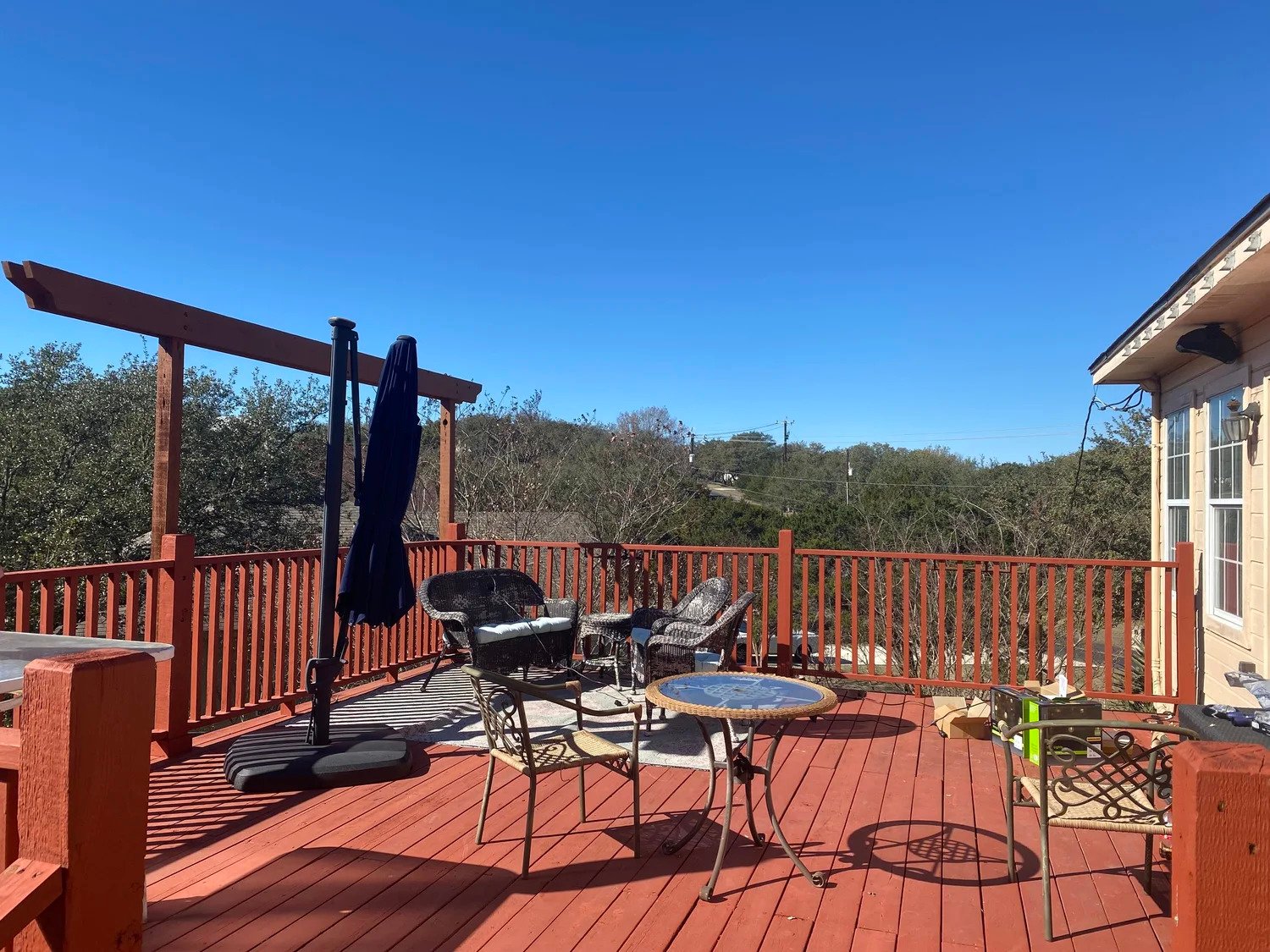 Deck before string light installation