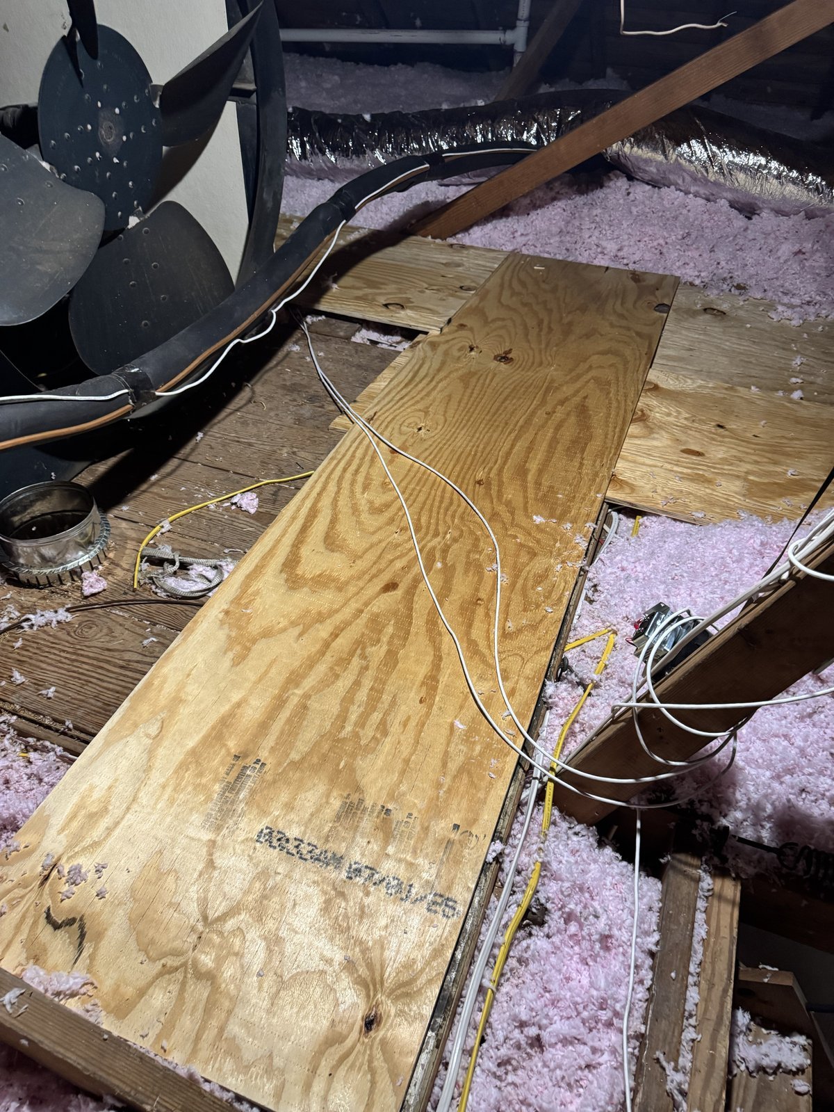 Attic walkway and flooring installation in DFW home