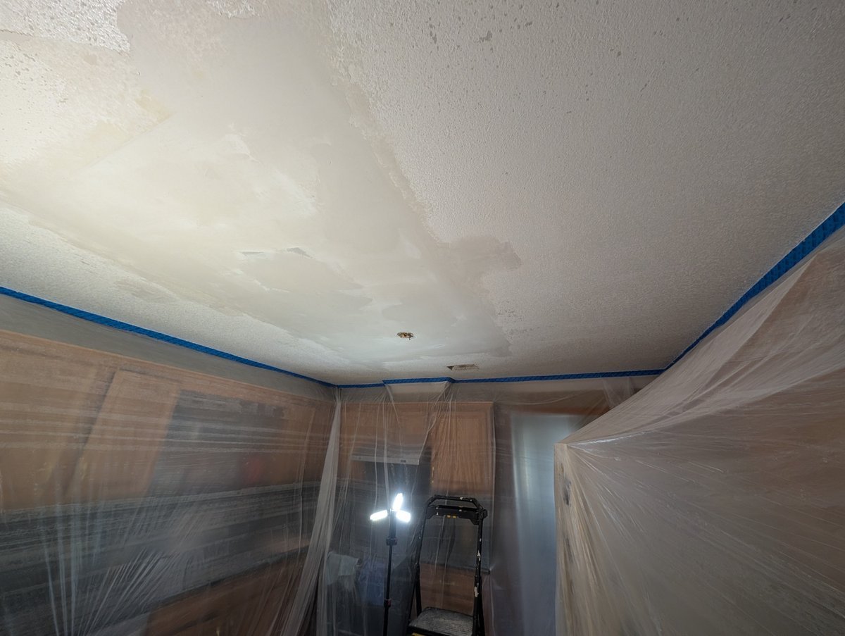 Drywall repair and texture matching in Dallas home